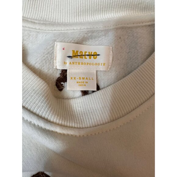 Maeve Puff-Sleeve Embroidered Sweatshirt NWT XXS *flaw - Picture 8 of 11